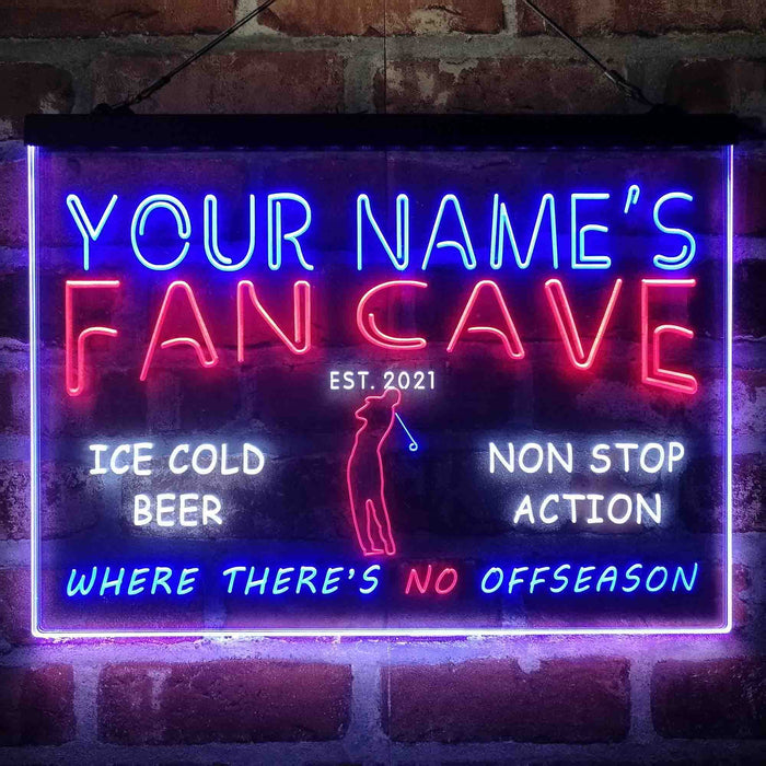 Personalized Golf Fan Cave Deluxe App-Enabled 3-Color LED Light Sign - Way Up Gifts