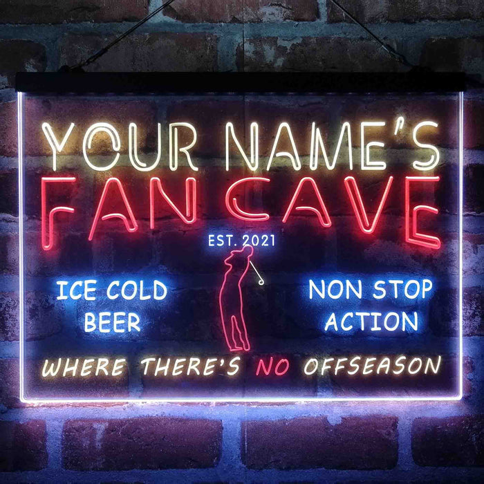 Personalized Golf Fan Cave Deluxe App-Enabled 3-Color LED Light Sign - Way Up Gifts