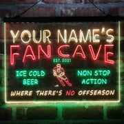 Personalized Hockey Fan Cave Deluxe App-Enabled 3-Color LED Light Sign - LED Gift Works