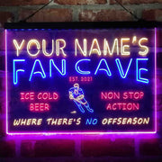 Personalized Hockey Fan Cave Deluxe App-Enabled 3-Color LED Light Sign - LED Gift Works