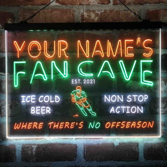 Personalized Hockey Fan Cave Deluxe App-Enabled 3-Color LED Light Sign - Way Up Gifts
