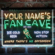 Personalized Hockey Fan Cave Deluxe App-Enabled 3-Color LED Light Sign - LED Gift Works
