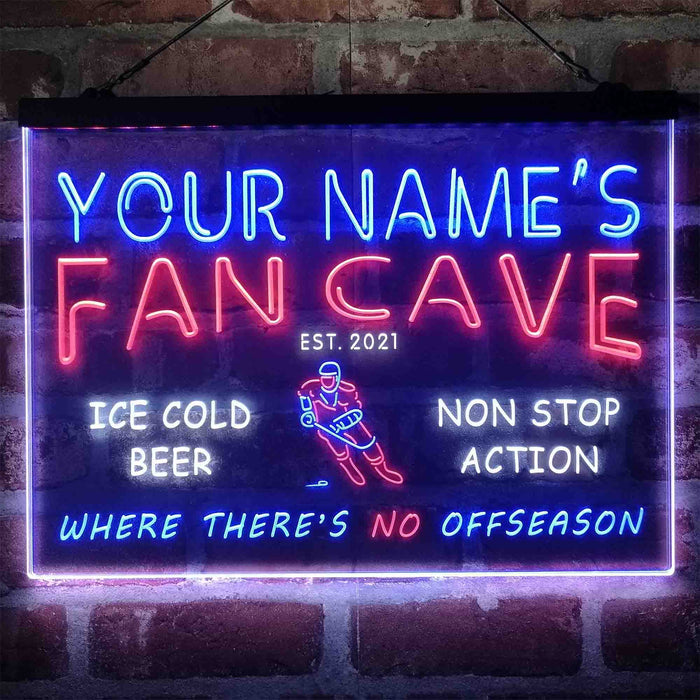 Personalized Hockey Fan Cave Deluxe App-Enabled 3-Color LED Light Sign - Way Up Gifts