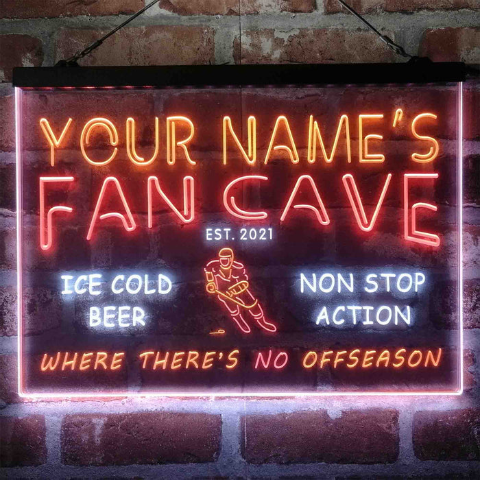 Personalized Hockey Fan Cave Deluxe App-Enabled 3-Color LED Light Sign - Way Up Gifts