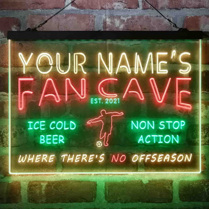 Personalized Soccer Fan Cave Deluxe App-Enabled 3-Color LED Light Sign - Way Up Gifts