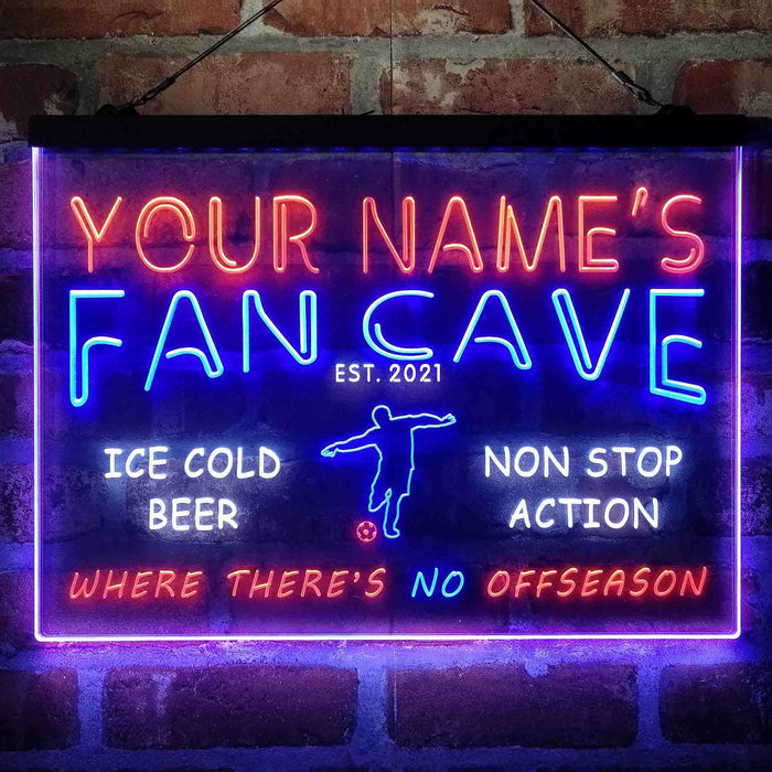 Personalized Soccer Fan Cave Deluxe App-Enabled 3-Color LED Light Sign - Way Up Gifts