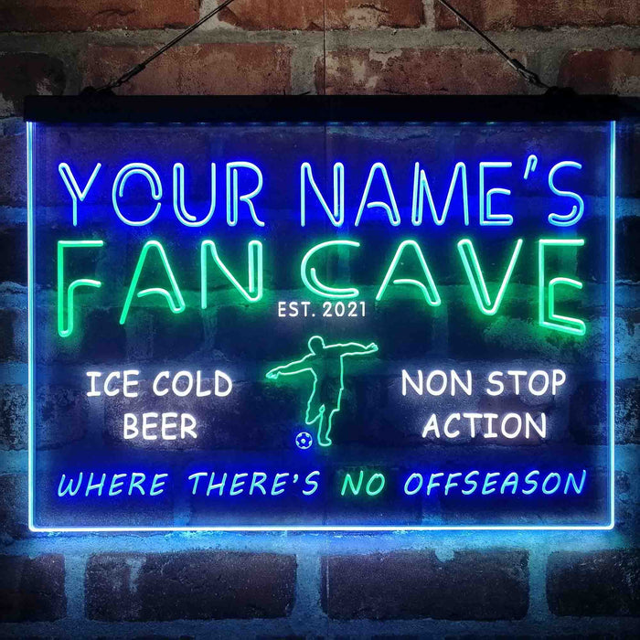 Personalized Soccer Fan Cave Deluxe App-Enabled 3-Color LED Light Sign - Way Up Gifts