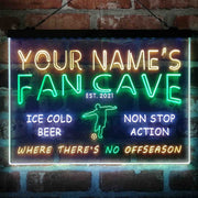 Personalized Soccer Fan Cave Deluxe App-Enabled 3-Color LED Light Sign - LED Gift Works