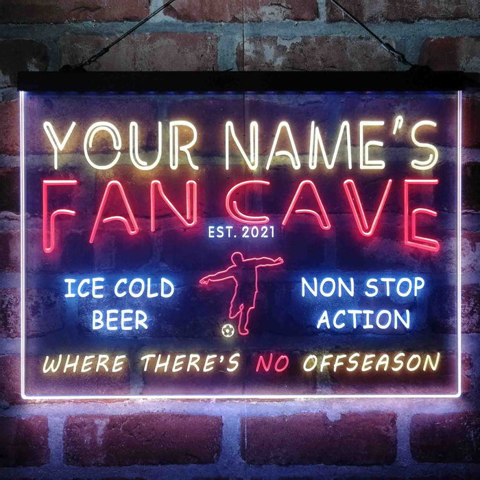 Personalized Soccer Fan Cave Deluxe App-Enabled 3-Color LED Light Sign - Way Up Gifts
