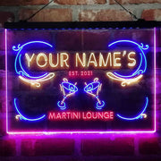Personalized Martini Lounge Deluxe App-Enabled 3-Color LED Light Sign - LED Gift Works