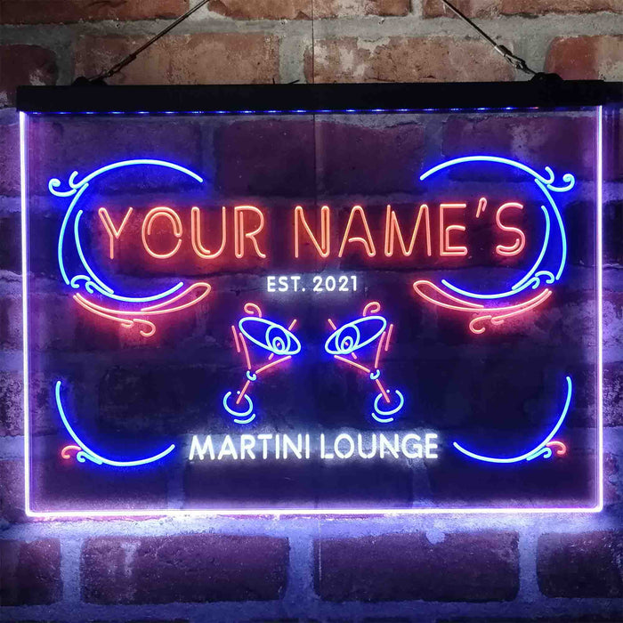 Personalized Martini Lounge Deluxe App-Enabled 3-Color LED Light Sign - Way Up Gifts