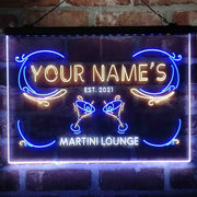 Personalized Martini Lounge Deluxe App-Enabled 3-Color LED Light Sign - LED Gift Works