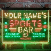 Personalized Sports Base Home Bar Deluxe App-Enabled 3-Color LED Light Sign - LED Gift Works