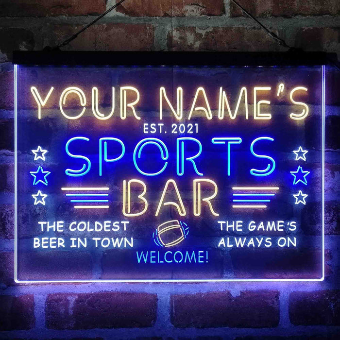 Personalized Sports Base Home Bar Deluxe App-Enabled 3-Color LED Light Sign - Way Up Gifts