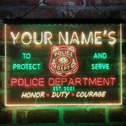 Personalized Police Department Deluxe App-Enabled 3-Color LED Light Sign - LED Gift Works