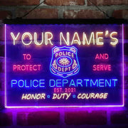 Personalized Police Department Deluxe App-Enabled 3-Color LED Light Sign - LED Gift Works