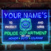 Personalized Police Department Deluxe App-Enabled 3-Color LED Light Sign - Way Up Gifts