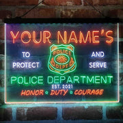 Personalized Police Department Deluxe App-Enabled 3-Color LED Light Sign - LED Gift Works
