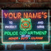 Personalized Police Department Deluxe App-Enabled 3-Color LED Light Sign - Way Up Gifts