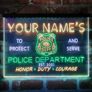 Personalized Police Department Deluxe App-Enabled 3-Color LED Light Sign - LED Gift Works