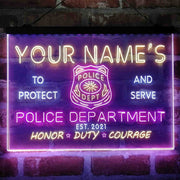 Personalized Police Department Deluxe App-Enabled 3-Color LED Light Sign - LED Gift Works