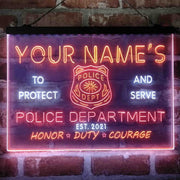 Personalized Police Department Deluxe App-Enabled 3-Color LED Light Sign - LED Gift Works