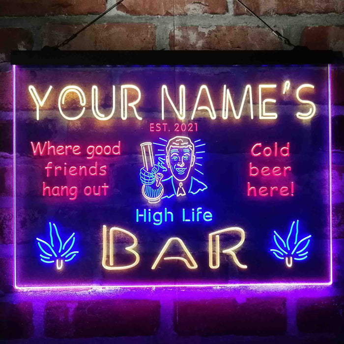 Personalized High Life Bar Deluxe App-Enabled 3-Color LED Light Sign - Way Up Gifts