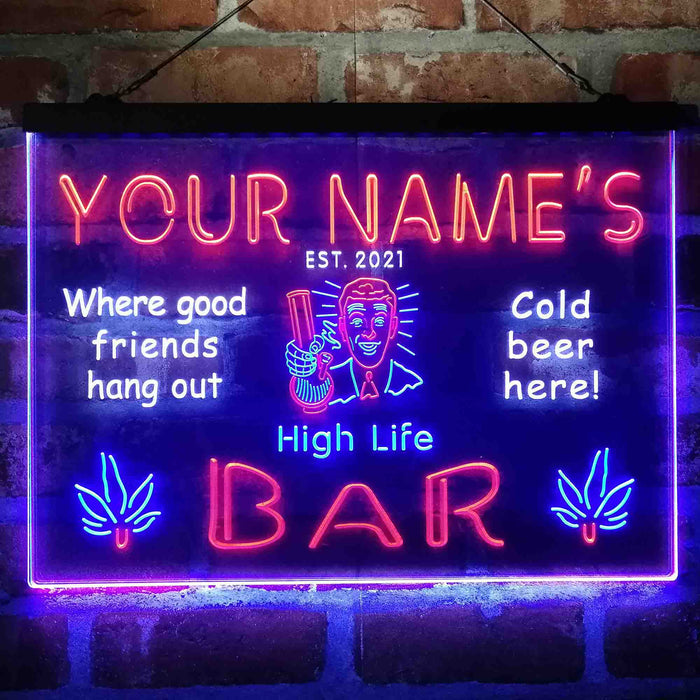 Personalized High Life Bar Deluxe App-Enabled 3-Color LED Light Sign - Way Up Gifts