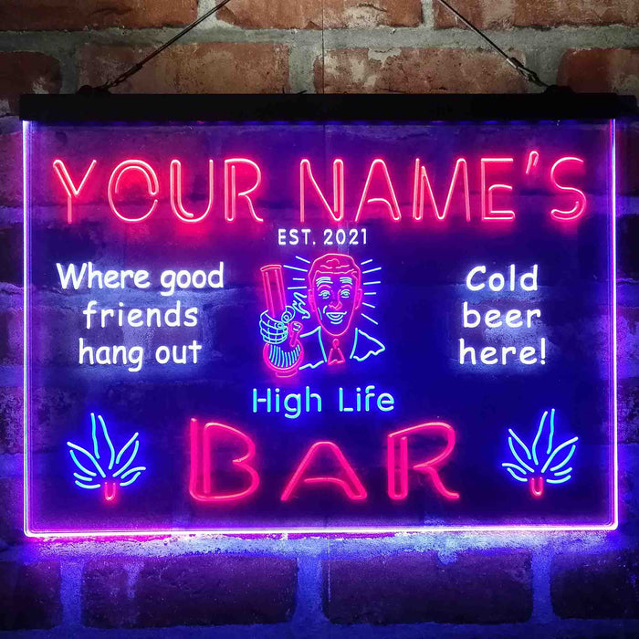 Personalized High Life Bar Deluxe App-Enabled 3-Color LED Light Sign - Way Up Gifts