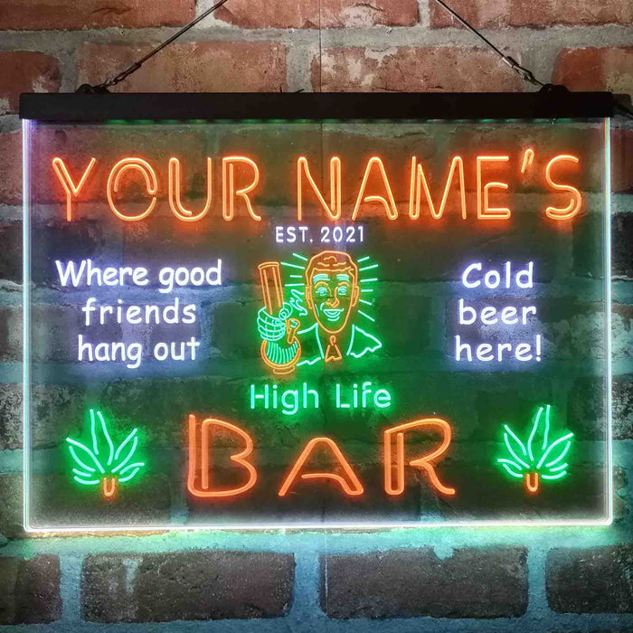 Personalized High Life Bar Deluxe App-Enabled 3-Color LED Light Sign - Way Up Gifts