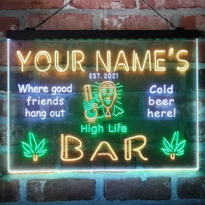 Personalized High Life Bar Deluxe App-Enabled 3-Color LED Light Sign - Way Up Gifts