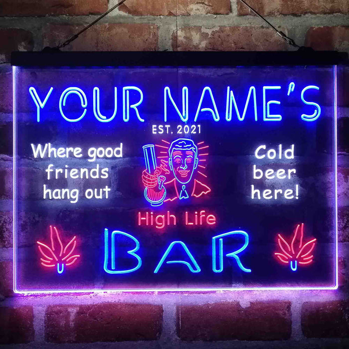 Personalized High Life Bar Deluxe App-Enabled 3-Color LED Light Sign - Way Up Gifts