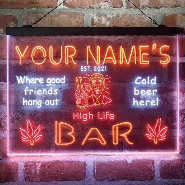 Personalized High Life Bar Deluxe App-Enabled 3-Color LED Light Sign - Way Up Gifts