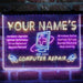 Personalized Computer Repair Shop Deluxe App-Enabled 3-Color LED Light Sign - Way Up Gifts