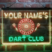 Personalized Dart Club Bar Deluxe App-Enabled 3-Color LED Light Sign - LED Gift Works