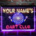 Personalized Dart Club Bar Deluxe App-Enabled 3-Color LED Light Sign - Way Up Gifts