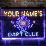 Personalized Dart Club Bar Deluxe App-Enabled 3-Color LED Light Sign - LED Gift Works
