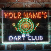 Personalized Dart Club Bar Deluxe App-Enabled 3-Color LED Light Sign - LED Gift Works