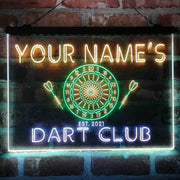 Personalized Dart Club Bar Deluxe App-Enabled 3-Color LED Light Sign - LED Gift Works