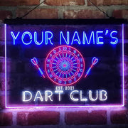 Personalized Dart Club Bar Deluxe App-Enabled 3-Color LED Light Sign - LED Gift Works