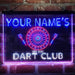 Personalized Dart Club Bar Deluxe App-Enabled 3-Color LED Light Sign - Way Up Gifts
