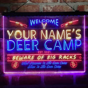 Personalized Deer Hunter Cabin Deluxe App-Enabled 3-Color LED Light Sign - LED Gift Works