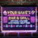 Personalized Bar & Grill Deluxe App-Enabled 3-Color LED Light Sign - Way Up Gifts