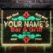 Personalized Bar & Grill Beer Deluxe App-Enabled 3-Color LED Light Sign - LED Gift Works