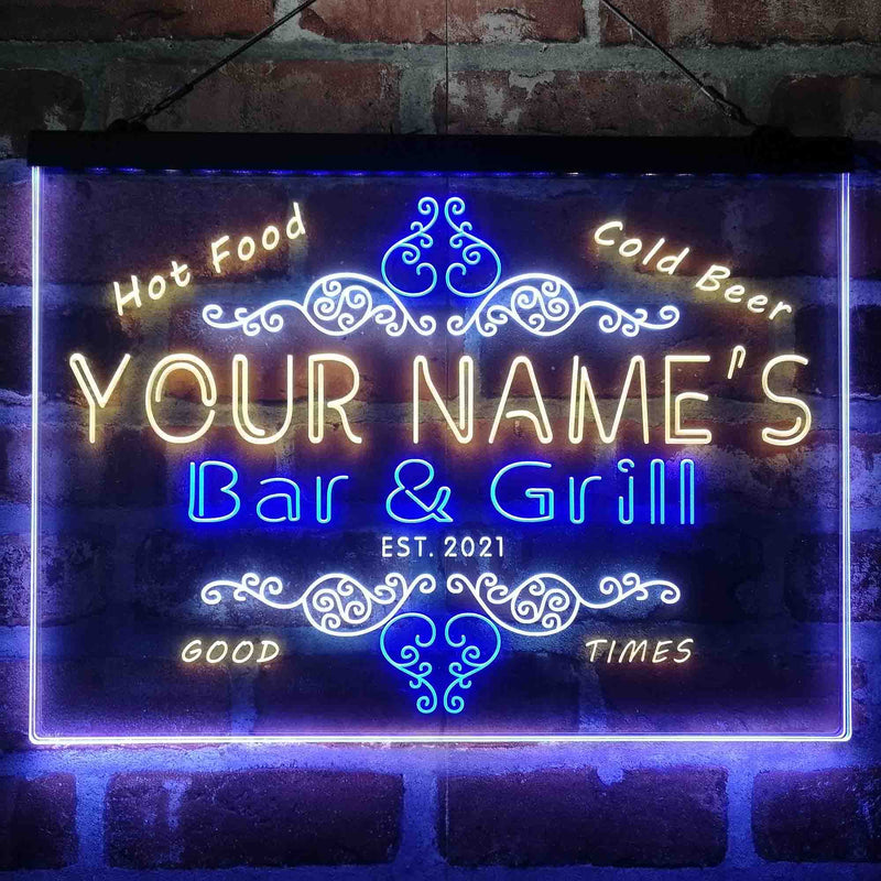 Personalized Bar & Grill Beer Deluxe App-Enabled 3-Color LED Light Sign - LED Gift Works