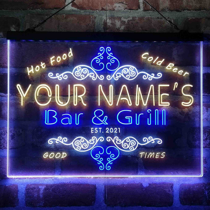 Personalized Bar & Grill Beer Deluxe App-Enabled 3-Color LED Light Sign - Way Up Gifts