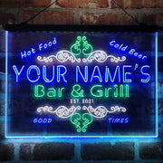 Personalized Bar & Grill Beer Deluxe App-Enabled 3-Color LED Light Sign - LED Gift Works