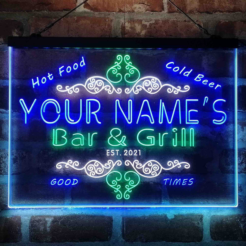 Personalized Bar & Grill Beer Deluxe App-Enabled 3-Color LED Light Sign - LED Gift Works