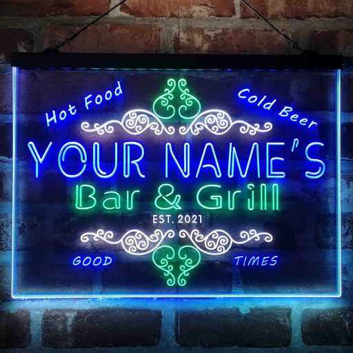 Personalized Bar & Grill Beer Deluxe App-Enabled 3-Color LED Light Sign - LED Gift Works