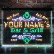 Personalized Bar & Grill Beer Deluxe App-Enabled 3-Color LED Light Sign - LED Gift Works